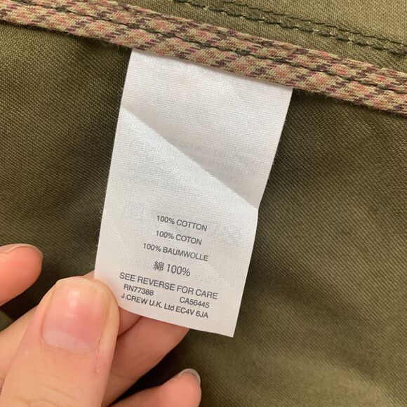 J Crew Jacket Womens PXXS Petite The Downtown Field Resin Coated Canvas Zip Snap - Picture 10 of 16